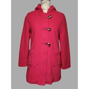 Old Navy Girls XL Pink Toggle Button Peacoat Hooded Faux Fur Full Zip Winter